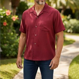 Tommy Bahama Men's Rich Red Button Down Shirt